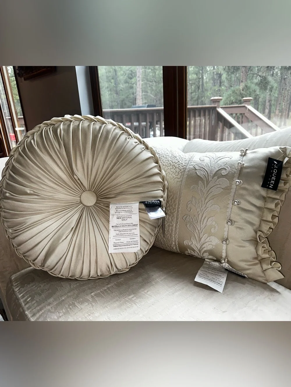 J.Queen New York Cream Decorative Pillows
